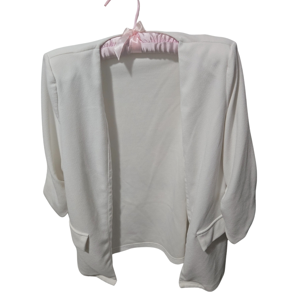 Classic Oversized White Blazer, Size Medium